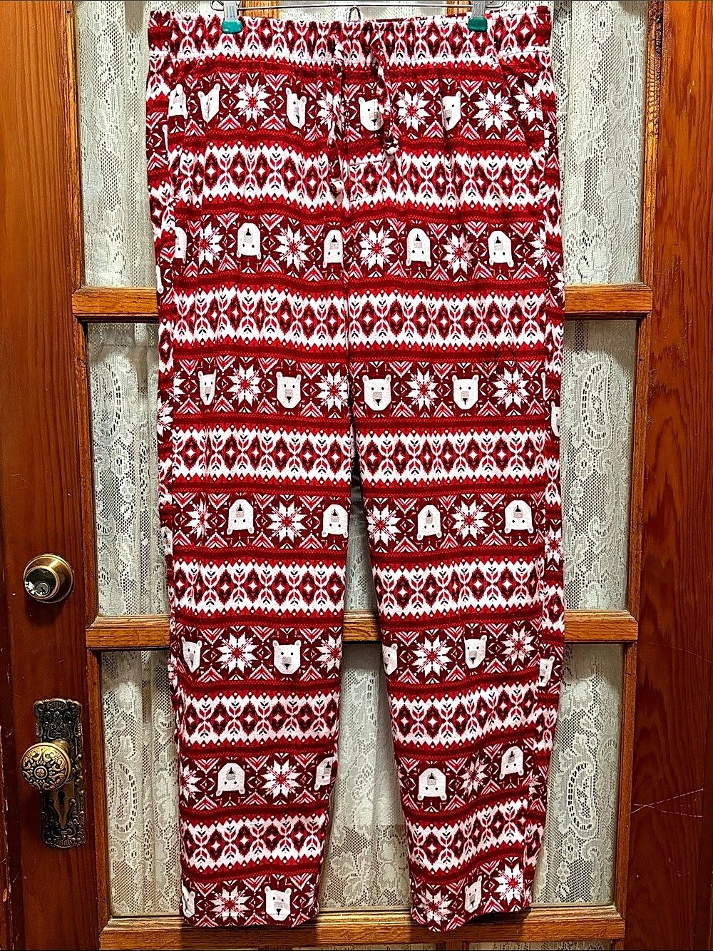 Old Navy Unisex Polar Bear Fair Isle Flannel Pajama Pants - L